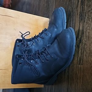 Timberland Black Leather Lace Up Boots Size 11